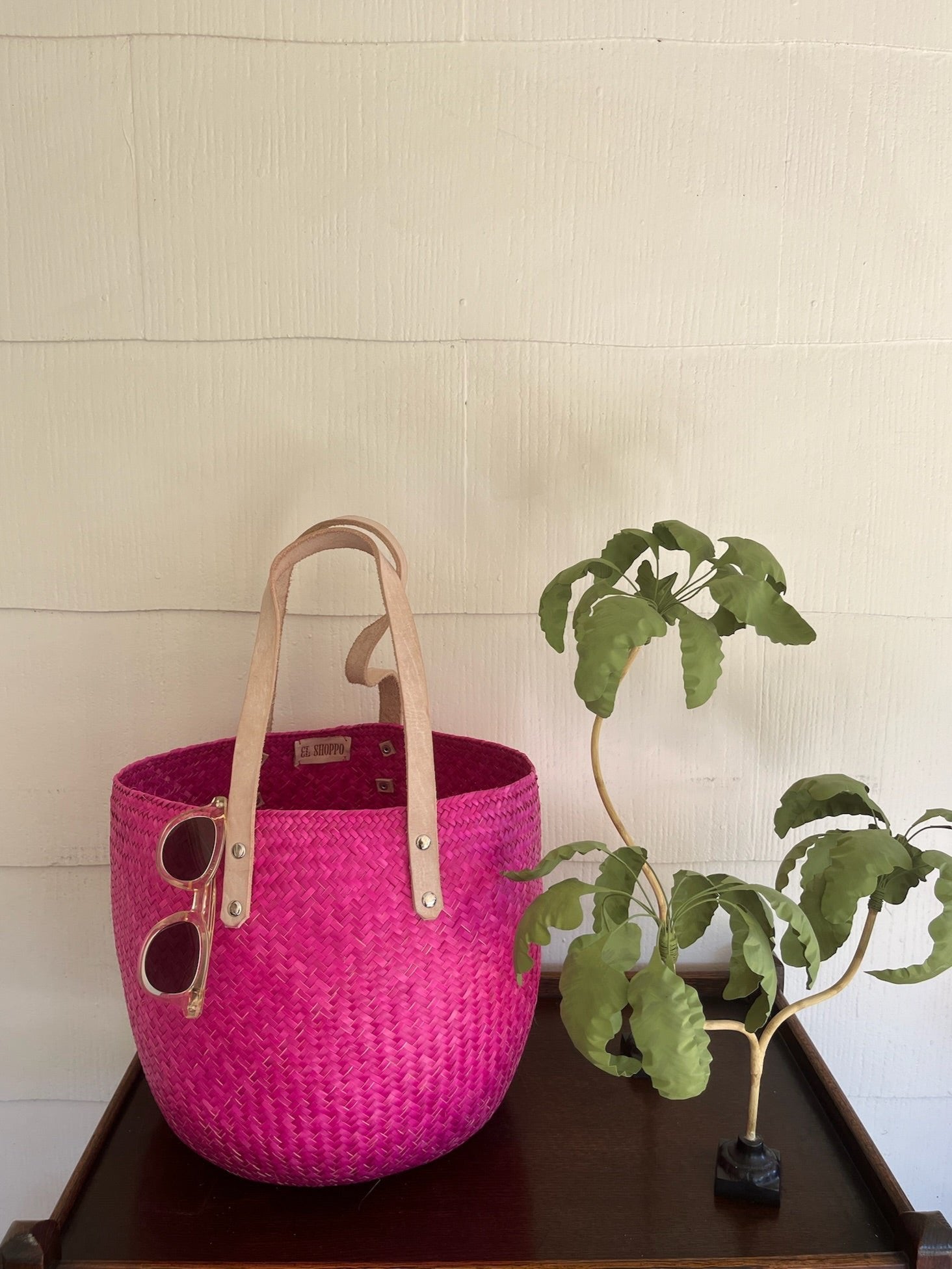 Pink Straw Bag