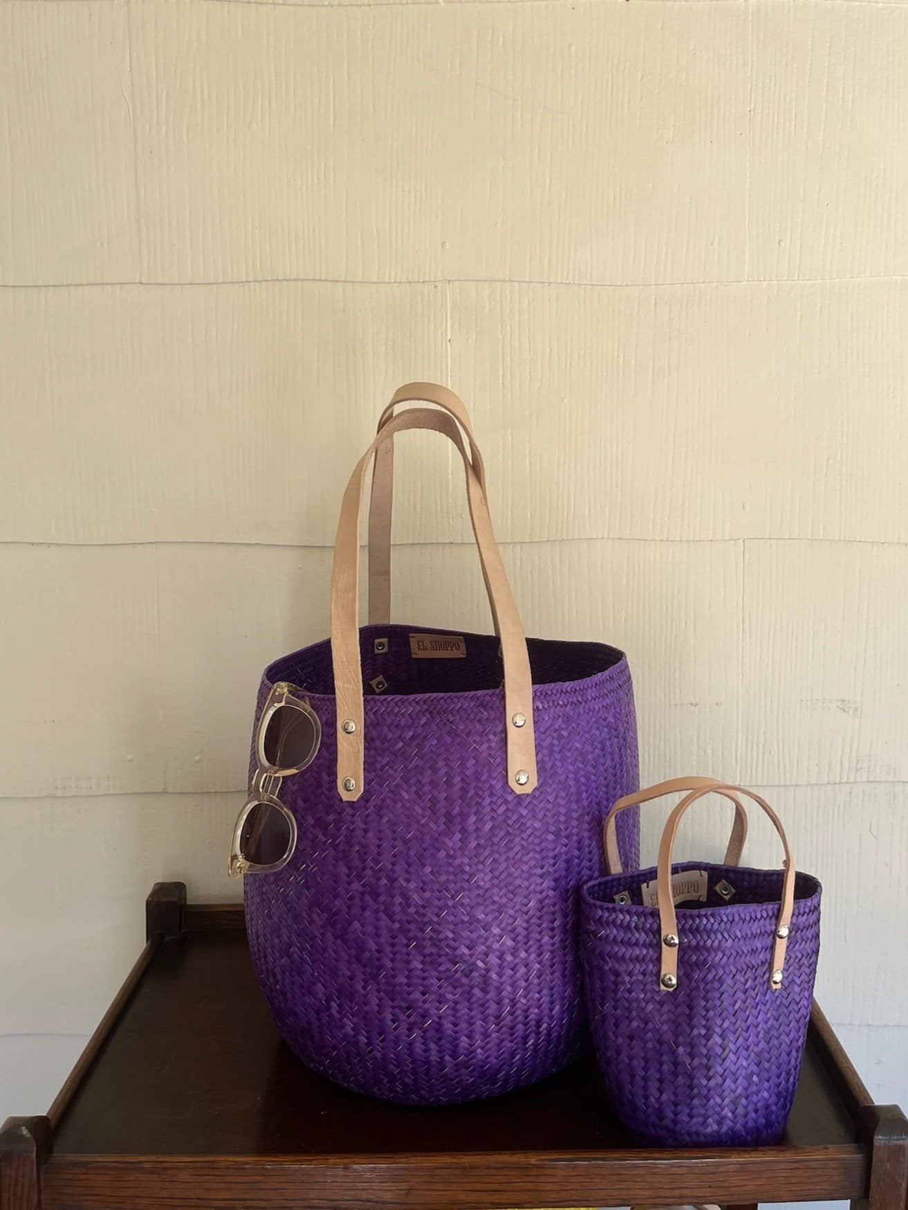 Purple Straw Bags